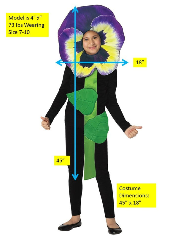Purple Pansy Flower Costume, Child Size 7-10