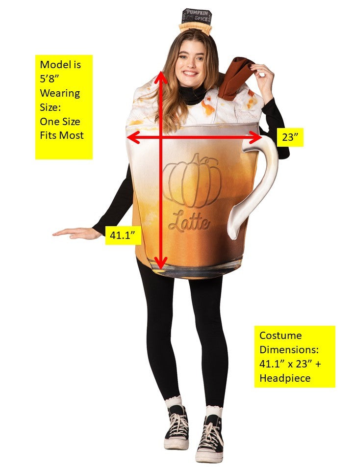 Pumpkin Spice Latte Costume, Adult One Size