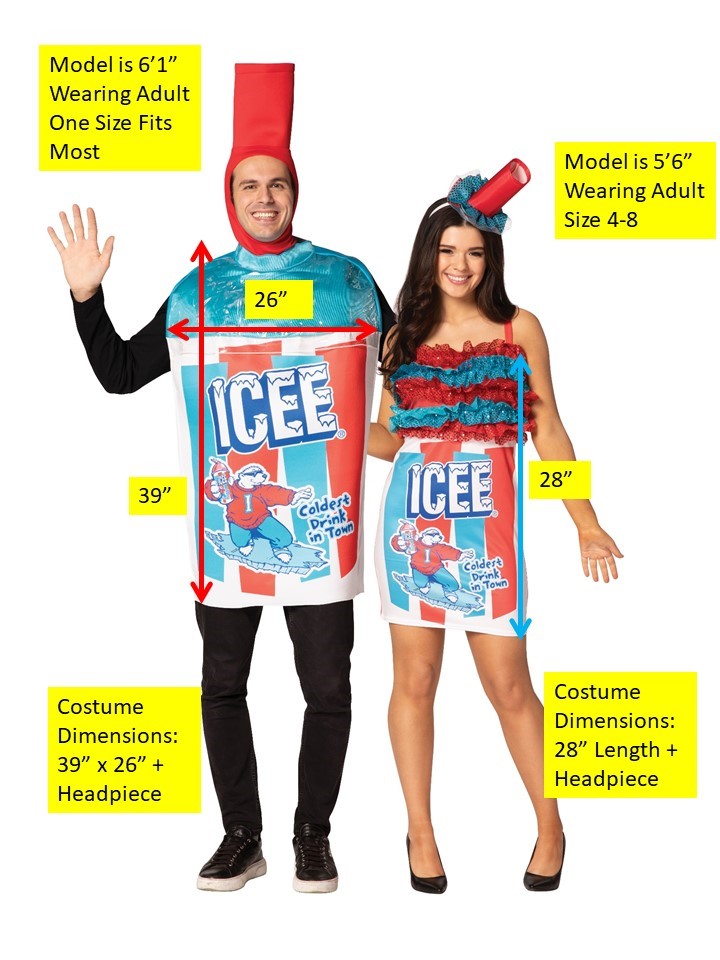 ICEE Tunic & ICEE Swirl Dress Couples Costume, Adult One Size & Women's Size 4-8