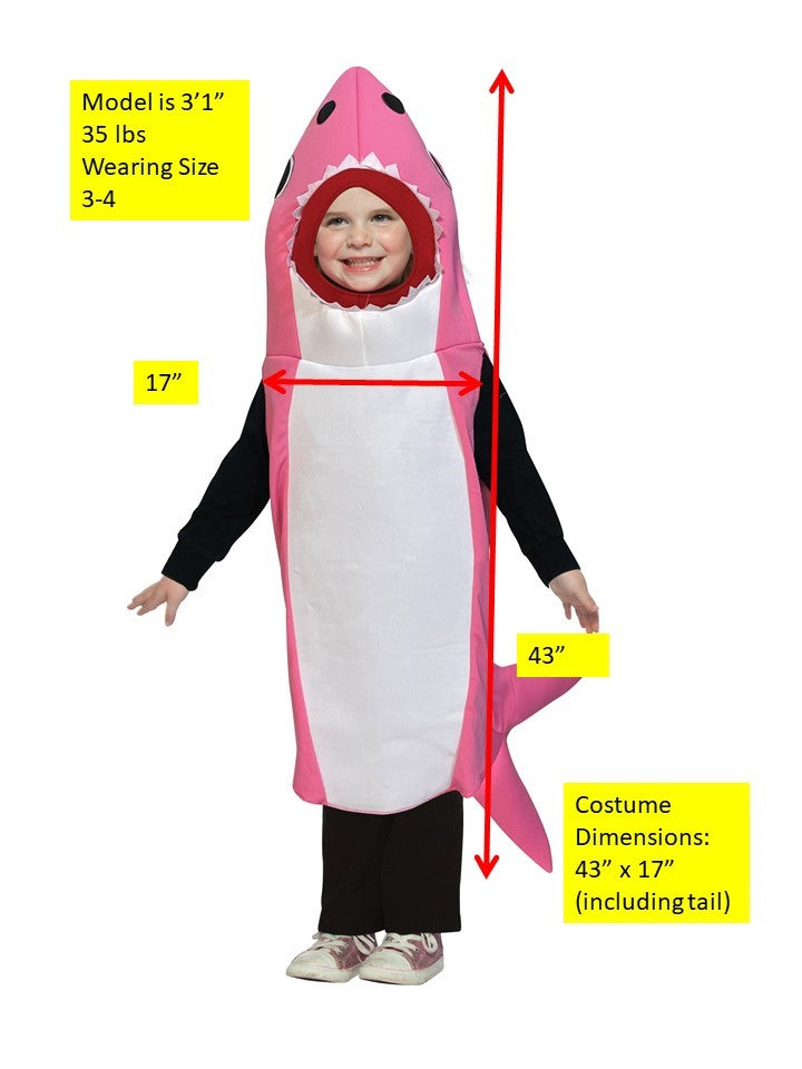 Ultimate Pink Shark Costume, Child Size 3-4
