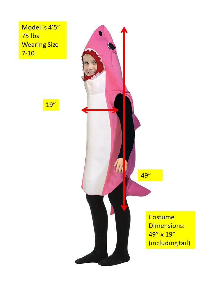 Ultimate Pink Shark Costume, Child Size 7-10