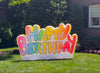 Happy Birthday Inflatable Lawn Sign, Lights Up, Indoor Decoration, 9' L x 5''H