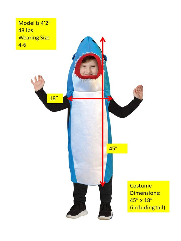 Ultimate Blue Shark Kids Costume, Size 4-6
