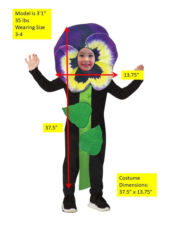 Purple Pansy Flower Costume, Child Size 3-6