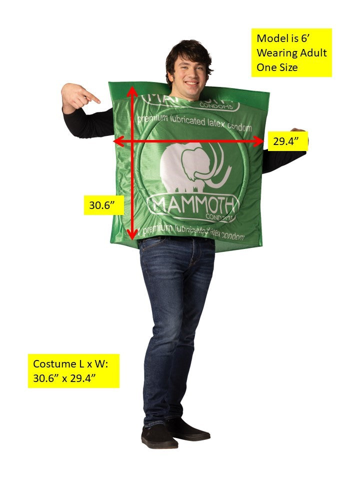 Mammoth Condom Halloween Costume, Adult One Size