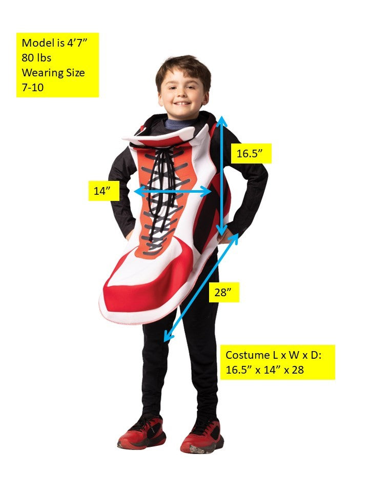 Hightop Sneaker Halloween Kids Costume, Child Size 7-10