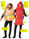 It's Hot Flaming Fire & Hydrant Couples Halloween Costume, Adult One Size