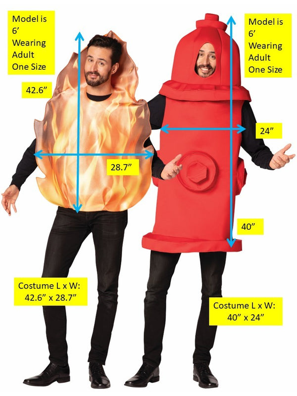 It's Hot Flaming Fire & Hydrant Couples Halloween Costume, Adult One Size