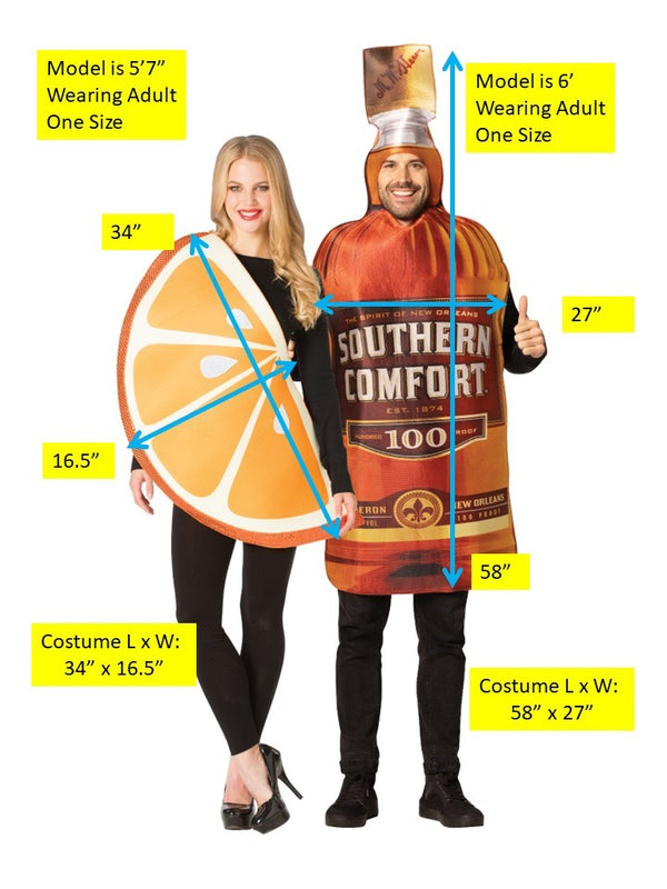 Southern Comfort & Orange Slice Couples Halloween Costume, Adult One Size