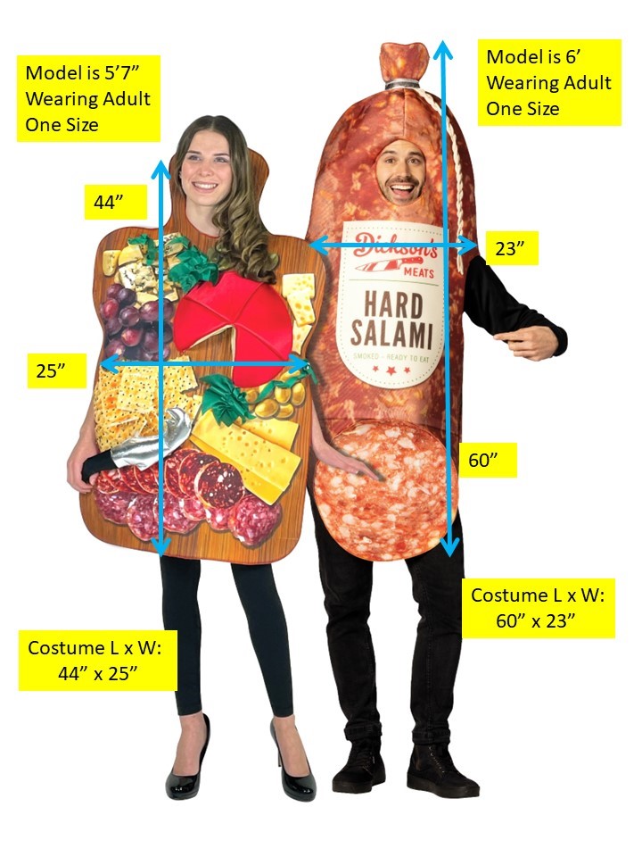 Charcuterie Board & Hard Salami Couples Halloween Costume, Adult One Size
