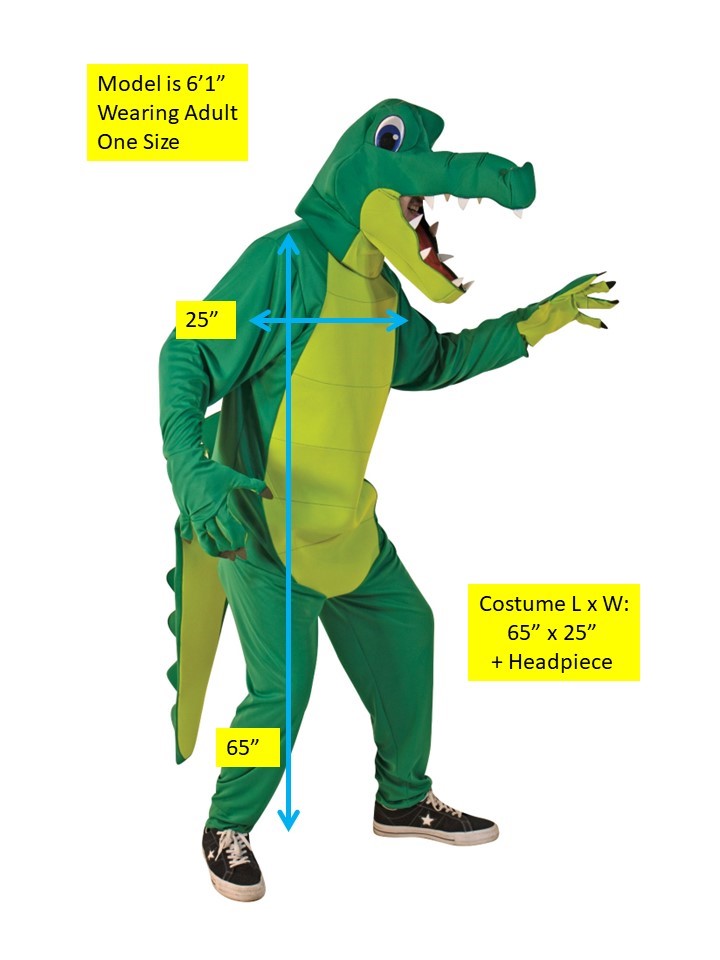 Alligator Halloween Costume, Adult One Size