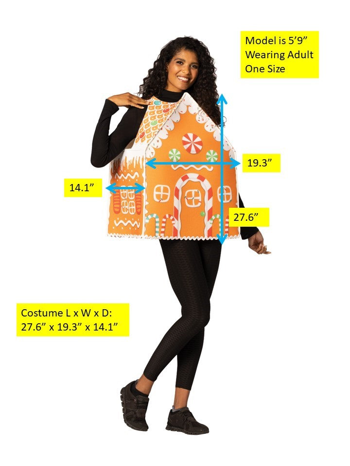 Gingerbread House Halloween Christmas Costume, Adult One Size