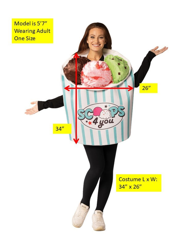 Icecream Container Halloween Costume, Adult One Size