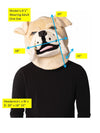 Bulldog Mascot Head Costume, Adult One Size