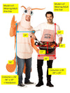 Grill Master & Shrimp Halloween Couples Costume Set, Adult One Size