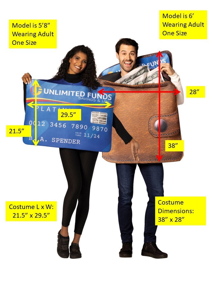 Men's Brown Wallet & Platinum Credit Card Halloween Couples Costume, Adult One S