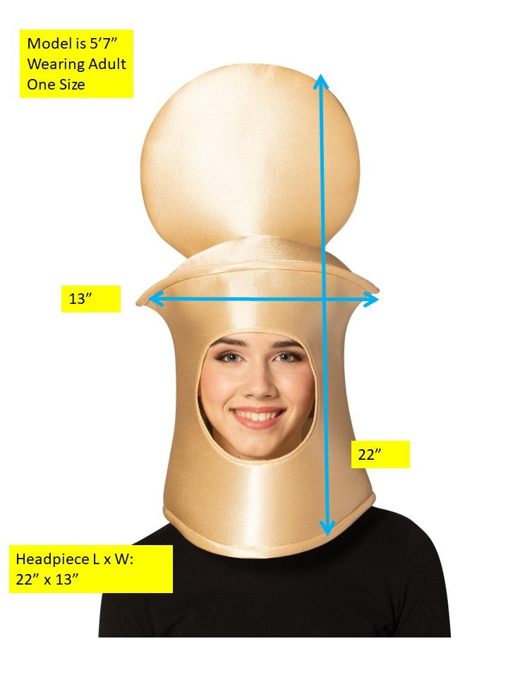 Ultimate Deluxe Beige Pawn Chess Headpiece Mask, Adult One Size