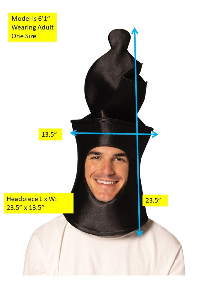 Ultimate Deluxe Black Bishop Chess Headpiece Mask, Adult One Size
