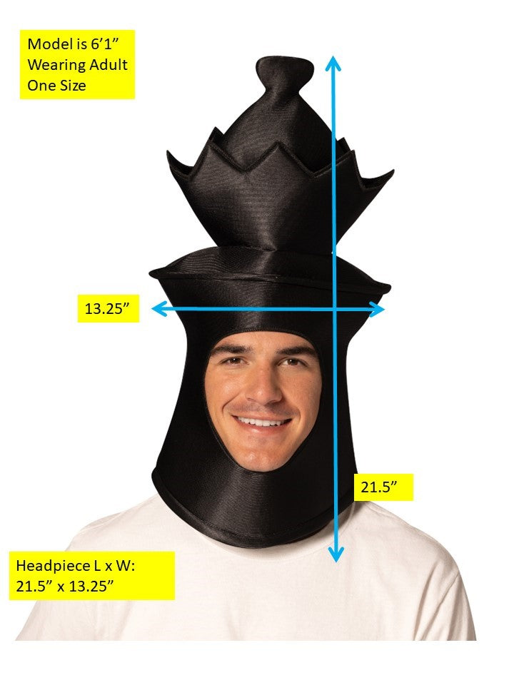 Ultimate Deluxe Black¬¨‚Ä†Queen¬¨‚Ä†Chess¬¨‚Ä†Headpiece Mask, Adult One Size
