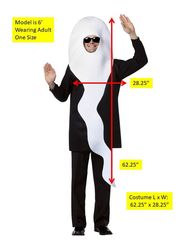 Men's Sperm Halloween Costume, Adult One Size