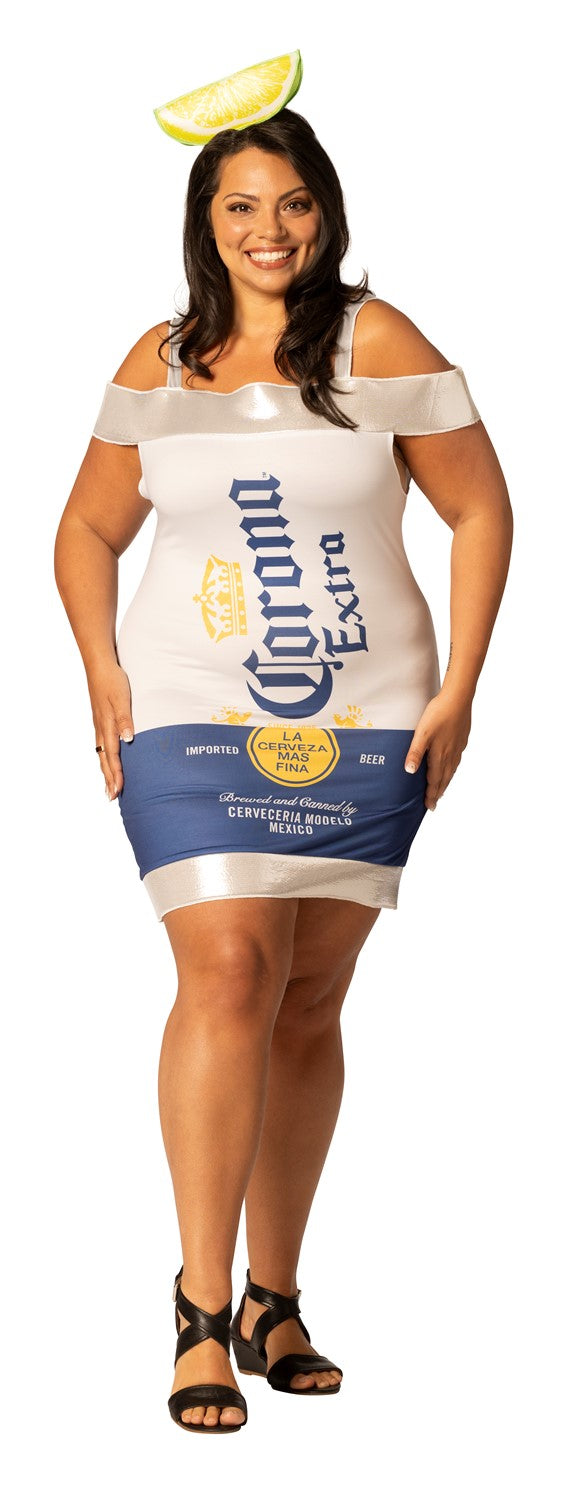 Corona Extra Beer Dress Halloween Costume, Women's Size L-XL (14-16)