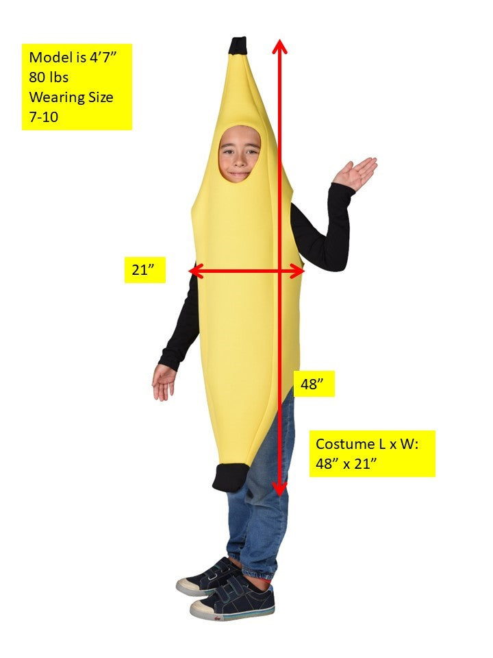 Ultimate Banana Halloween Costume, Child Size 7-10