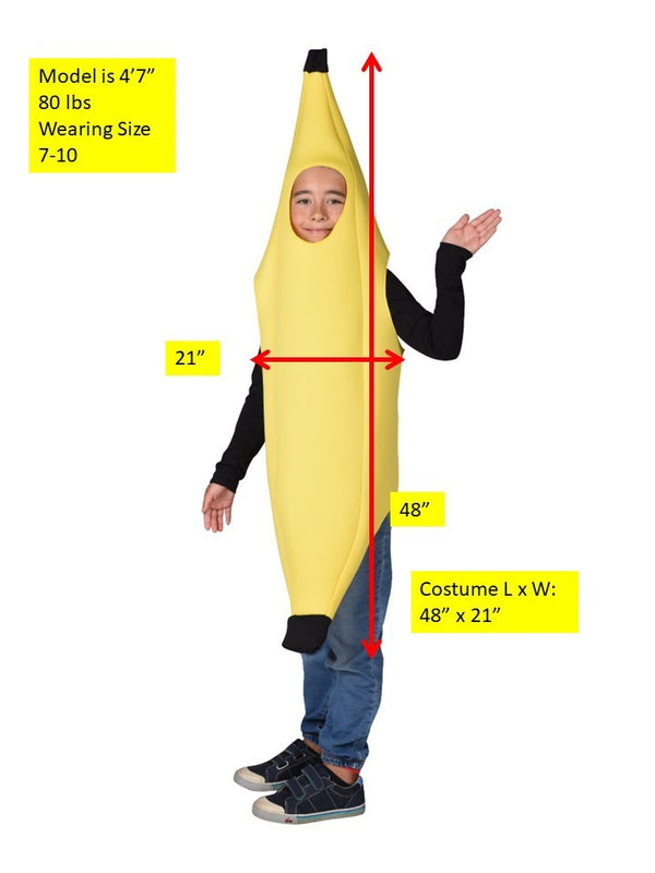 Ultimate Banana Halloween Costume, Child Size 7-10