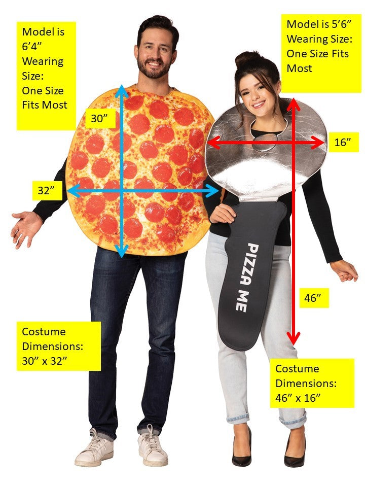 Pepperoni Pizza & Pizza Cutter Couple Costume, Adult One Size