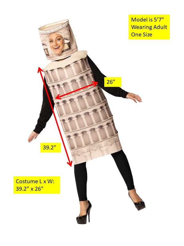 Leaning Tower of Pisa Halloween Costume, Adult One Size