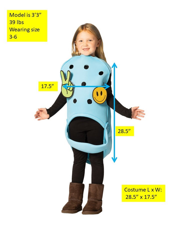 Garden Clog Beach Shoe Halloween Costume, Child Size 3-6