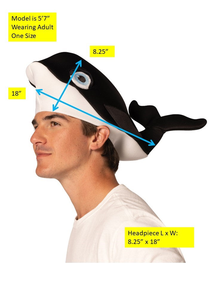 Whale Orca Hat Novelty Costume, Adult One Size