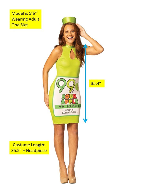 99 Sour Apple Dress Costume, Women's Size 2-8