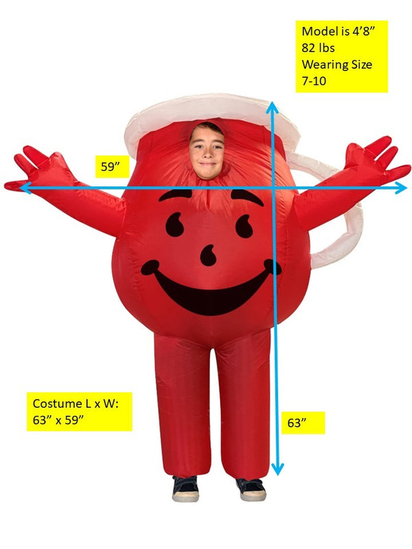 INFLATABLE Kool Aid Guys Kids Halloween Costume, Child Size 7-10