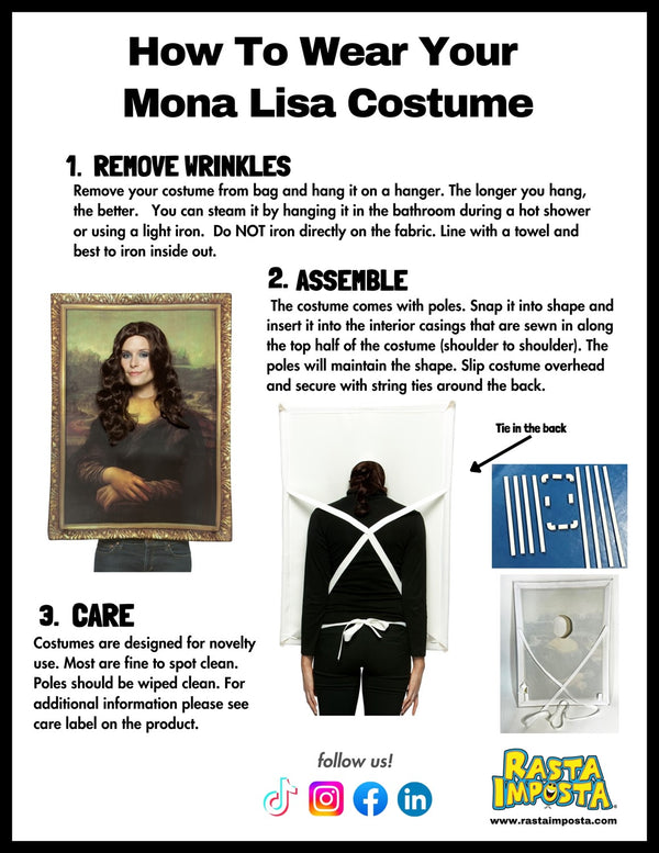 Mona Lisa Costume, Adult One Size