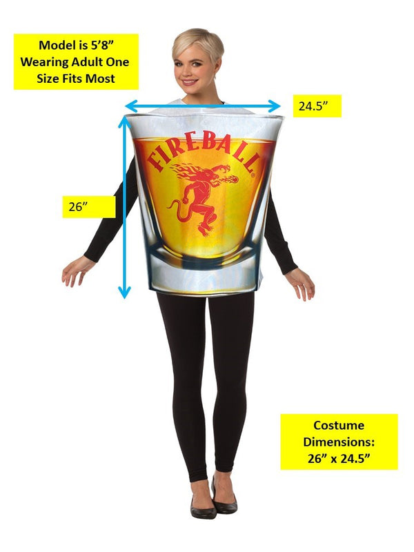 Fireball Shot Glass Costume, Adult One Size