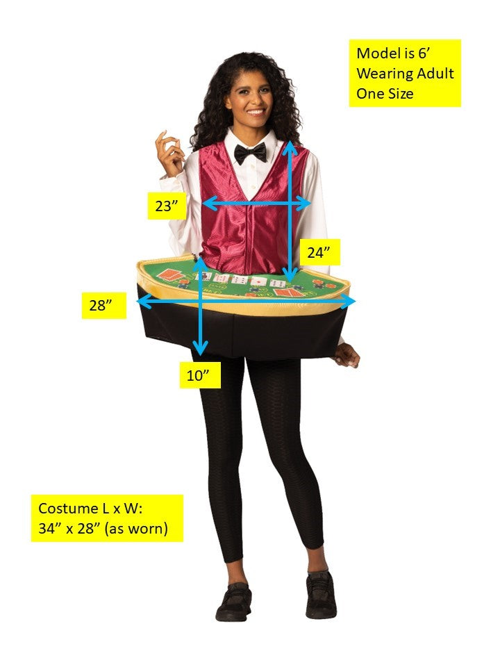 Poker Dealer w. Table Halloween Costume, Adult One Size