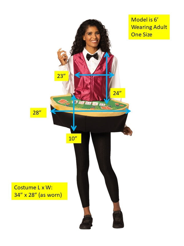 Poker Dealer w. Table Halloween Costume, Adult One Size