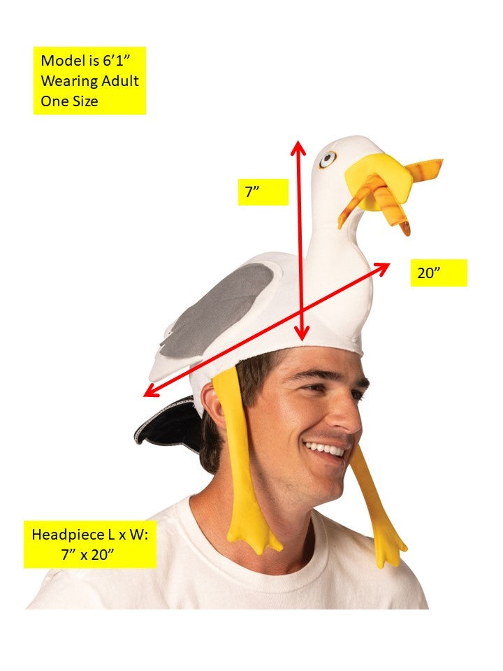 Seagull Hat Halloween Costume, Adult One Size
