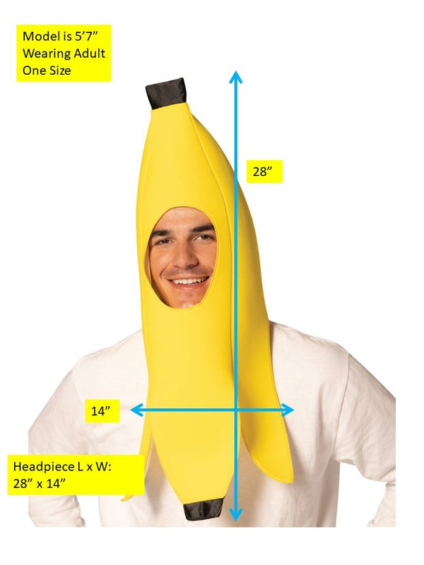 Banana Peel Headpiece Halloween Costume, Adult One Size
