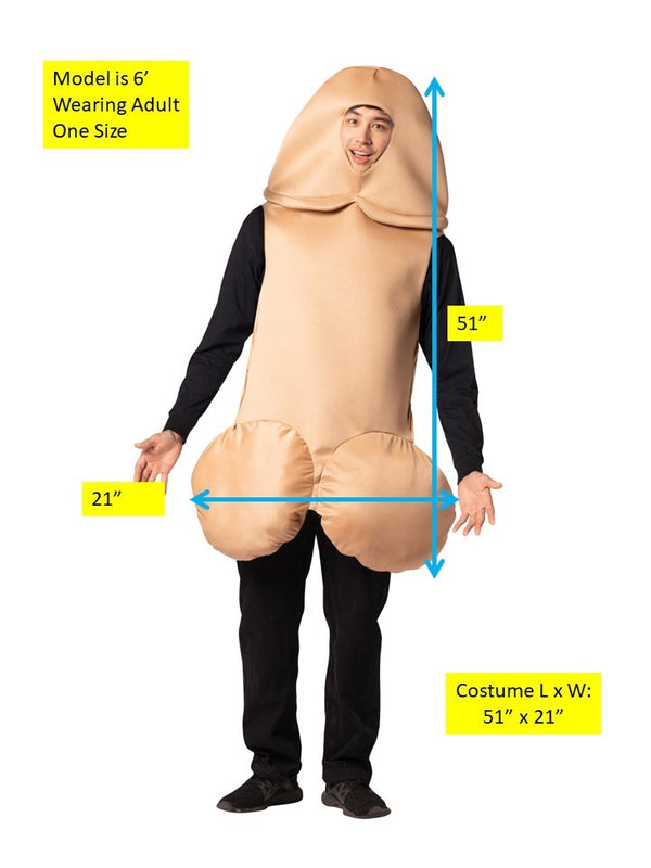 Penis Beige Halloween Costume, Adult One Size