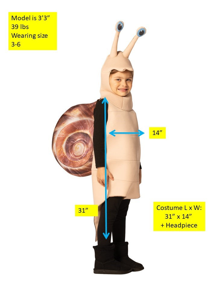 Snail Halloween Costume, Child Size 3-6