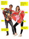 Valentine's Heart Box Couple Halloween Costume, Adult One Size