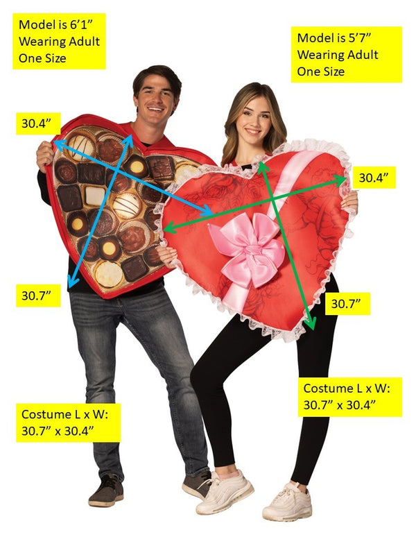Valentine's Heart Box Couple Halloween Costume, Adult One Size