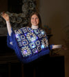 Blue & White Hanukkah Fringe Poncho with Lights Costume, Adult One Size