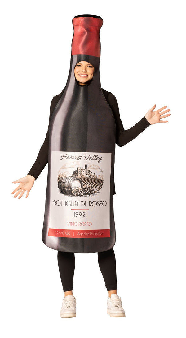 Get Real Bottle of Red Wine Halloween Costume, Adult One Size