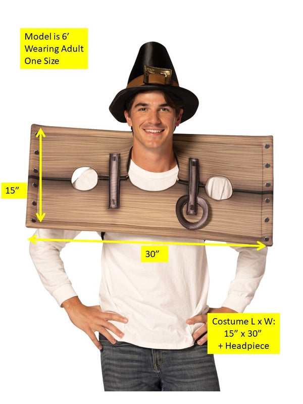 Pilgrim Stockade Halloween Costume, Adult One Size