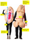 Beige  Penis and Vagina Couple Halloween Costume, Adult One Size