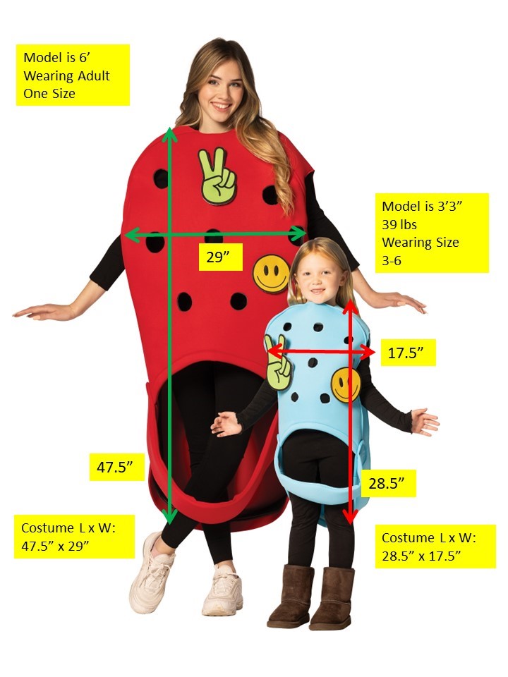 Garden Clog Beach Shoe Adult & Child Bundle Costume, Adult O/S & Child 3-6